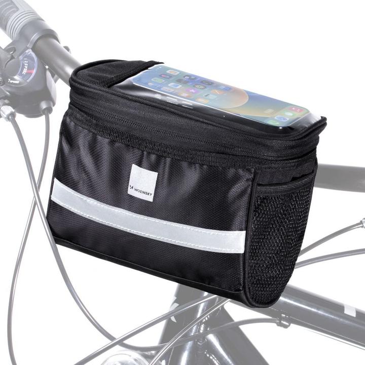 Produktbild Wozinsky Fahrradlenkertasche mit Fenster für Smartphone 2L schwarz WBB12BK universal (2 l, Lenkertasche)