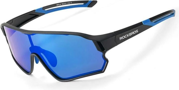 Rockbros 14110009001 polarized cycling glasses for children 8-14 years old - black and blue (Schwarz und Blau, Schwarz-Blau)