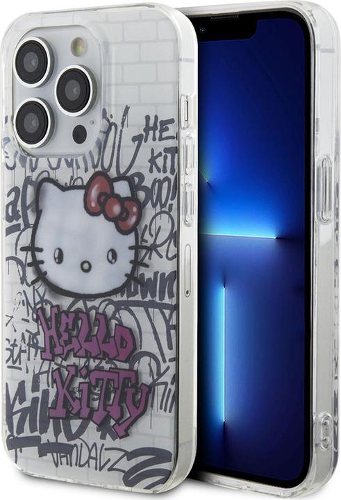 Immagine prodotto Hello Kitty HKHCP15SHDGPHT Custodia rigida per iPhone 15 6.1" biały/bianco IML Kitty On Bricks Graffiti (Apple iPhone 15)
