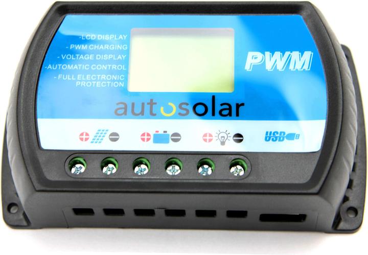 Autosolar Régulateur de charge solaire PWM 10A