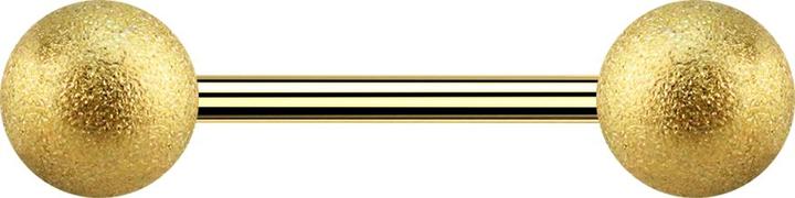 Produktbild Star Piercing Micro Barbell vergoldet mit zwei Kugeln gesprenkelt (ohne Messing, Chirurgenstahl 316L)