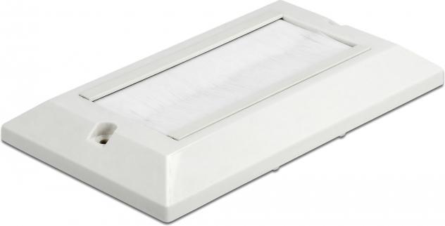 Immagine prodotto Delock Coperchio di gestione dei cavi 146 x 86 mm con strisce di spazzole bianche