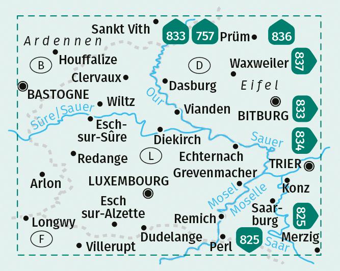 Produktbild Wanderkarten-Set 2202 Luxemburg (2 Karten) 1:50.000