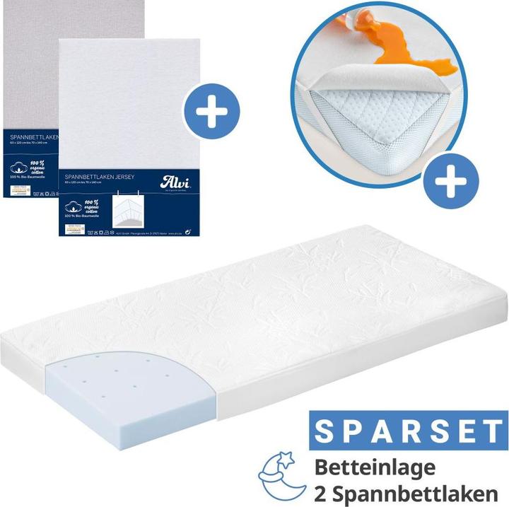 Actual product image Alvi Babymatratzen & Kindermatratzen 4-tlg. Matratzen-Set für Kinderbett 70x140 (70 x 140 cm)