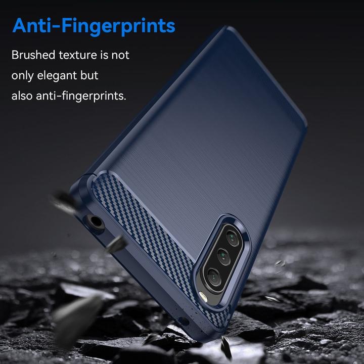Produktbild König Design Hülle Handy Schutz für Sony Xperia 10 V Case Cover Etuis Bumper Carbon Schale (Sony Xperia 10 V)