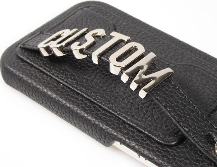 Actual product image PhoneLook Cover Customised leather cover with silver lettering + lanyard and card compartment (Apple iPhone 15)