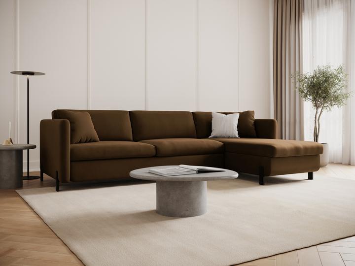 Image du produit Micadoni Canapé D'Angle Velours Droit Convertible, "Gloria", 4 Places, 260x170x80Fabriqué en Europe (Canapé d'angle)