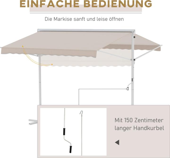 Produktbild Outsunny Standmarkise mit Kurbel (2.94 m)