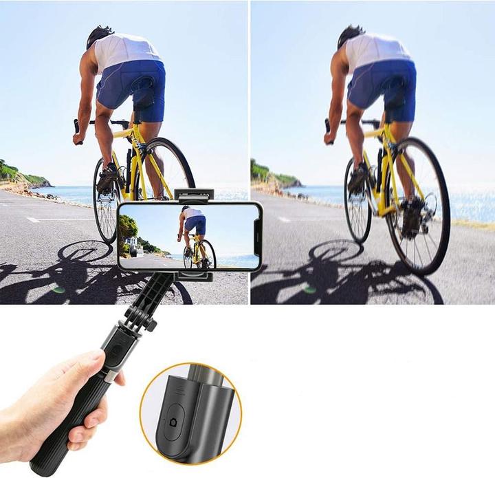 Produktbild Apfelkiste Gimbal 1-Achsen Stabilisator Selfie Stick Tripod Dreibein Stativ Halterung (Smartphone)