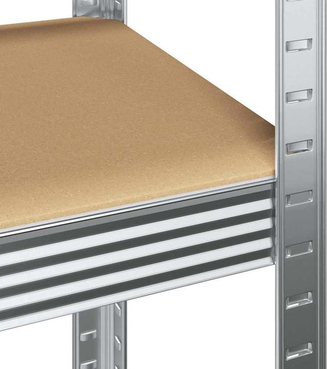 Actual product image VidaXL Storage shelving with 4 shelves 3 pcs. silver steel & wood-based material