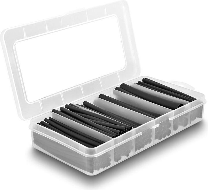 Productafbeelding Delock Assortimentsdoos krimpkous, zwart, 122 stuks (122 x)