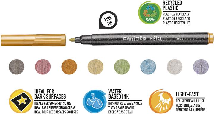 Immagine prodotto Carioca 43162 Penna a punta piatta Multicolore 8 pezzo/i (Multicolore, multicolore, 8 x)