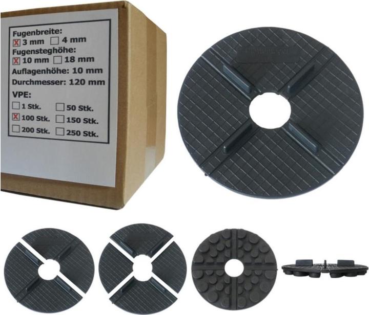 Immagine prodotto Sanpro Cuscinetto a piedistallo piatto in gomma - cuscinetto a lastra 3 mm di giunzione / 10 mm di (100 x)