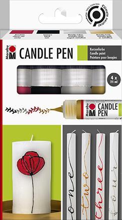 Image du produit Marabu Peinture pour bougies ""Candle Liner"", set de 4, à base d'eau, résistant à la lumière, pour (4 x)