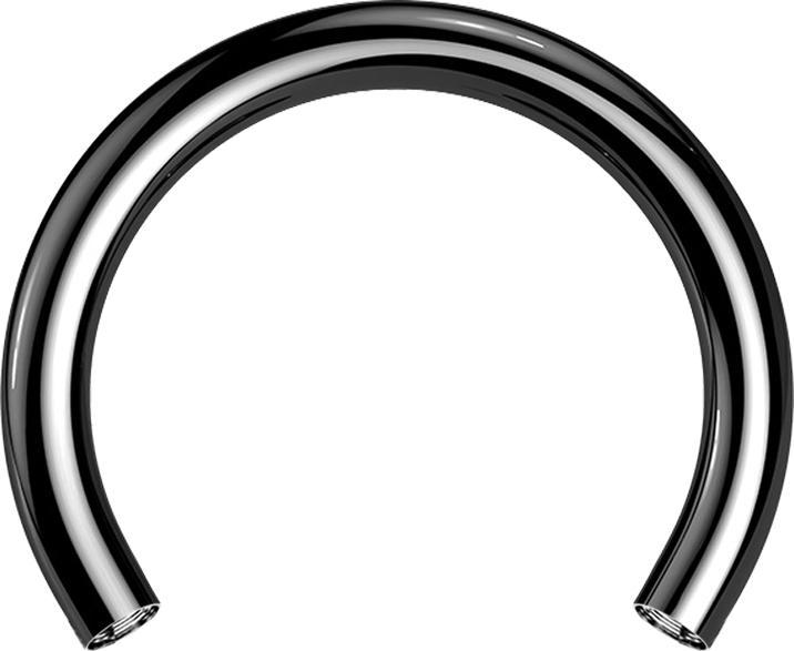 Star Piercing Micro Circular-Stab schwarz mit 0.8 mm Innengewinde (ohne Messing, Chirurgenstahl 316L)