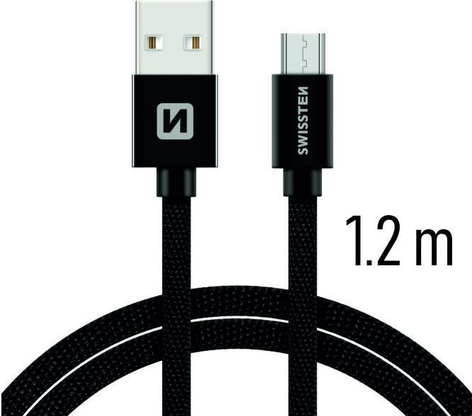 Swissten Datenkabel Textil USB / Micro-USB 1.2 M (1.20 m, USB 2.0)