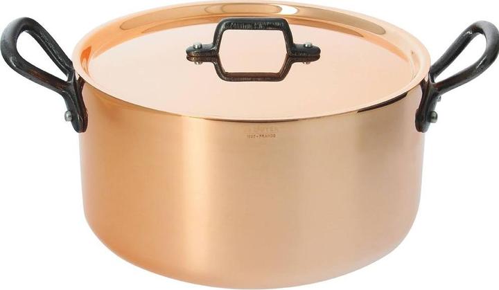 Actual product image de Buyer Inocuivre roasting pan with cast iron handles and lid (24 cm, Casserole + Stewpot, Stainless steel, Copper)