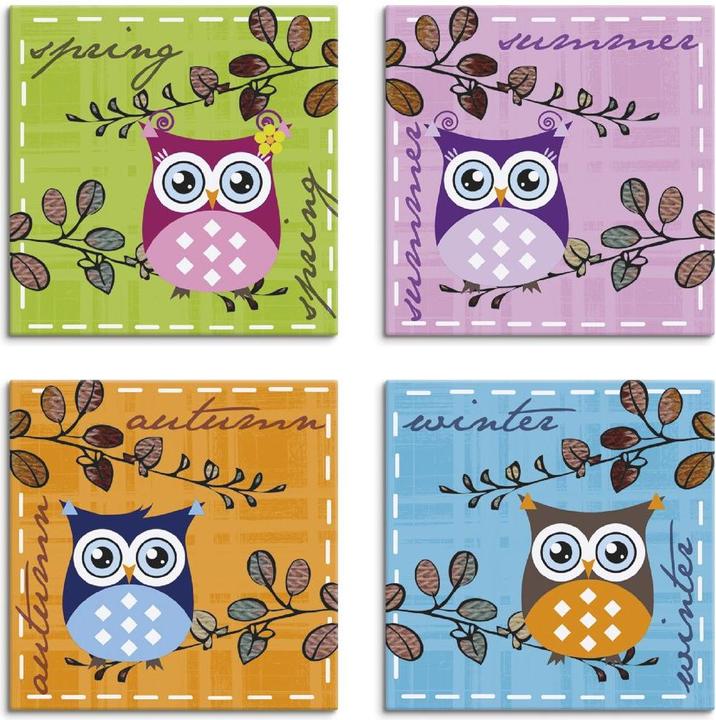 Produktbild Artland Eule im Frühling, Sommer, Herbst, Winter S6IA (30 x 30 cm)