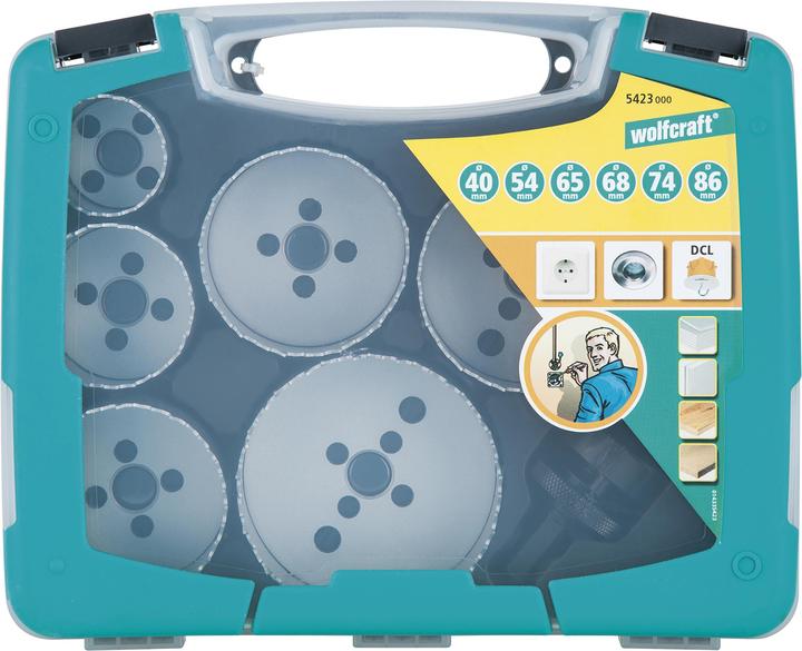 Produktbild wolfcraft wolfcraft 1 Lochsägen-Set BiM ø40,54,65,68,74,86mm (40, 54, 65, 68, 74 mm, 86 mm)