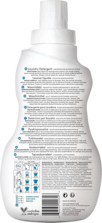 Image du produit Attitude Nature + (35 Cycles de lavage, Liquide)