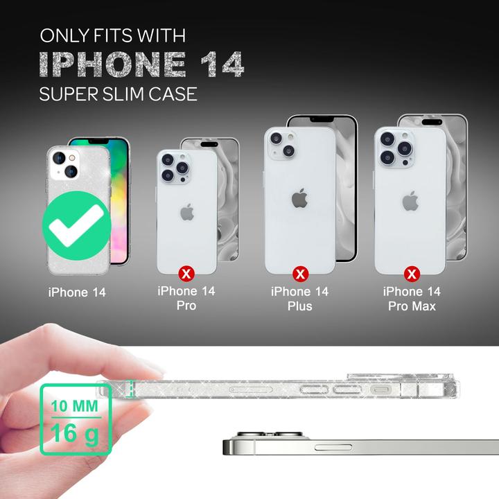 Produktbild Nalia Klare Glitzer Silikon Hülle (Apple iPhone 14)