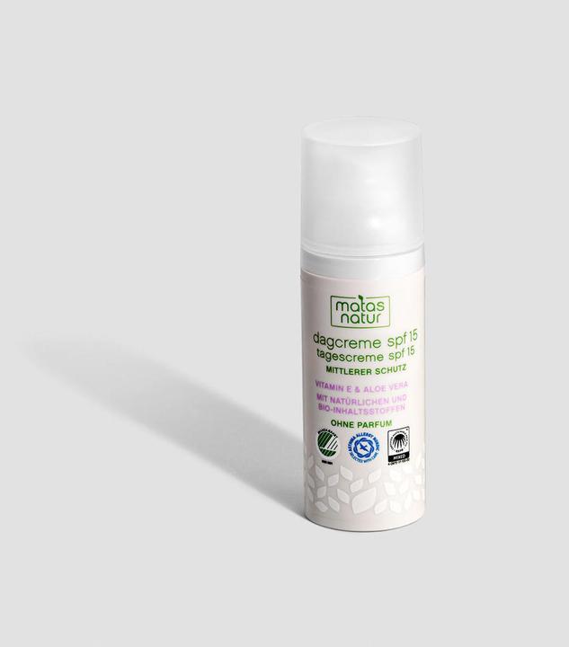 Actual product image Matas Nature Day Cream SPF15 with Organic Aloe Vera and Vitamin E (50 ml, Day cream, SPF 15)