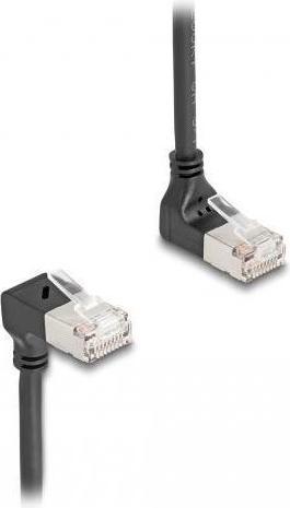 Produktbild Delock RJ45 Netzwerkkabel Cat.6A S/FTP Slim 90° oben / unten (S/FTP, CAT6a, 0.50 m)