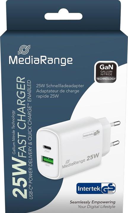 Produktbild MediaRange MRMA112 Ladegerät für Mobilgeräte Weiss Indoor (25 W)