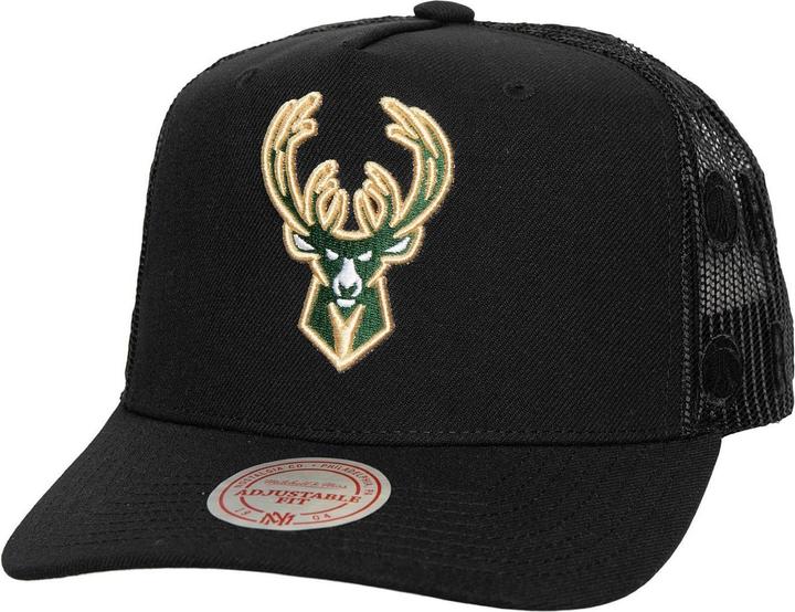 Mitchell & Ness Mesh Trucker Cap MONOGRAM Milwaukee Bucks (One Size)