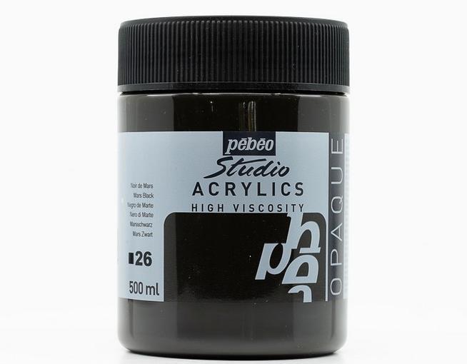 Actual product image Pebeo Studio Acrylics fine acrylic (Martian Black, 500 ml)