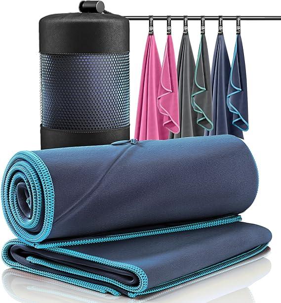 BeMaxx Mikrofaser-Handtuch-Set, Blau