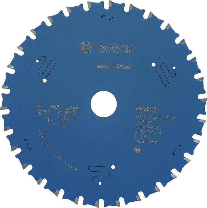 Produktbild Bosch Professional Zubehör Kreissägeblatt Expert for Steel, 160 x 20 x 2,0 mm, 30