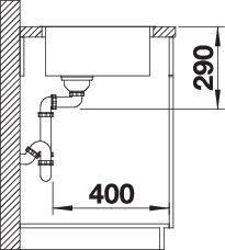 Actual product image Blanco Andano 400-IF (Fitted sink, 44 cm, 44 cm)
