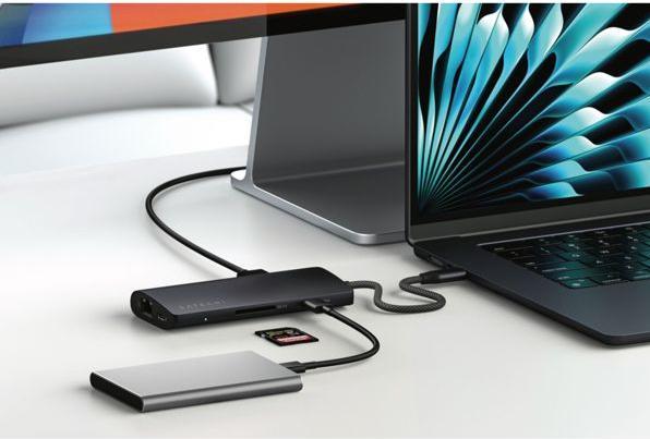 Actual product image Satechi USB-C Multiport 8k with Ethernet V3 (USB-C, 8 Ports)