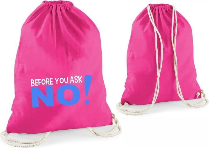 4you Design Statement-Tragebeutel Before you ask NO! pink