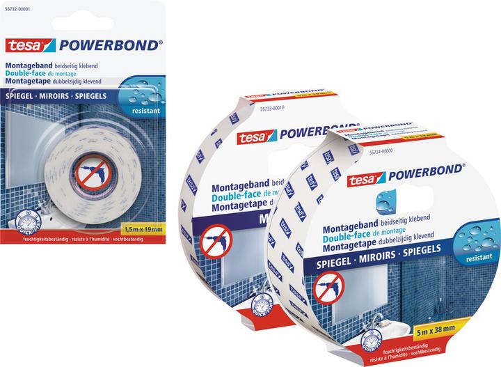 Produktbild tesa Powerbond MIRROR doppelseitiges Montageband für Spiegel (38 mm)