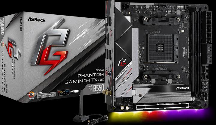 AsRock B550 Phantom Gaming ITX (AM4, AMD B550, Mini-ITX)