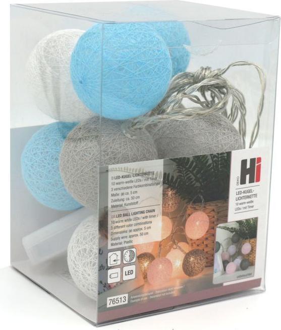 Produktbild Hermex 2.2m LED Lichterkette Ball Leuchtkette Kugel Lichtgirlande Dekoration (2.20 m)