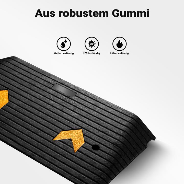 Produktbild Wiltec Schwellenrampe Gummi 902x457x76mm Rampe 50t Auffahrrampe Rollstuhl Auto