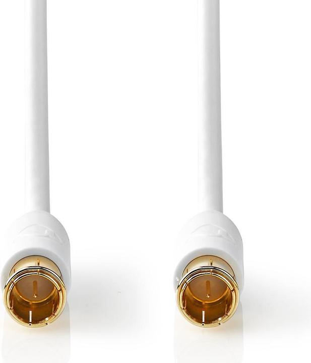 Image du produit Nedis Câble de satellite et d'antenne - connecteur rapide F - 10 m - rond - 75 ohms - PVC/métal - blanc (75 dB, Câble d'antenne)
