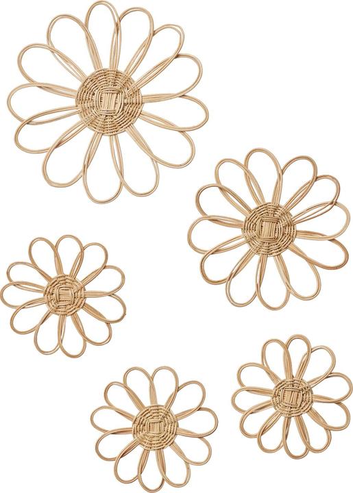 Produktbild Vertbaudet 5er-Set Kinderzimmer Deko-Blumen aus Rattan BOHO