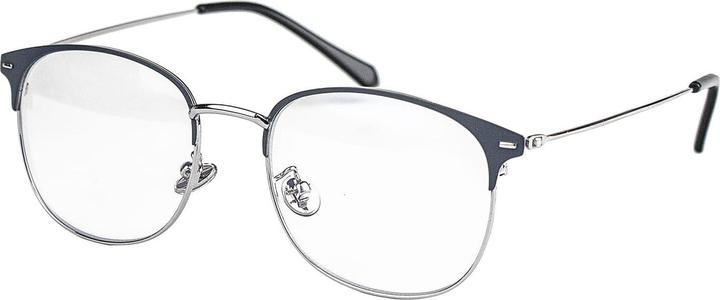 JTI Anti-Blaulicht-Brille, Clubmaster - Grau / Silber