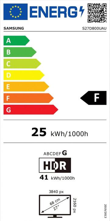 Energie-Label Samsung ViewFinity S8 - S80UD (3840 x 2160 Pixel, 27")