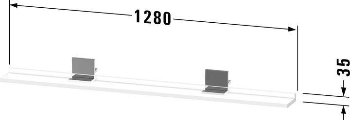 Immagine prodotto Duravit Mensola Sivida, supporto nero diamante opaco, 1280x115x35 mm