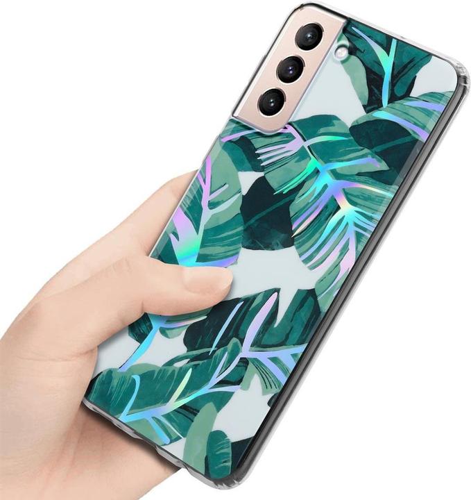 Actual product image Cadorabo IMD TPU Colorful Flowers & Leaves Cover (Samsung Galaxy S21+)