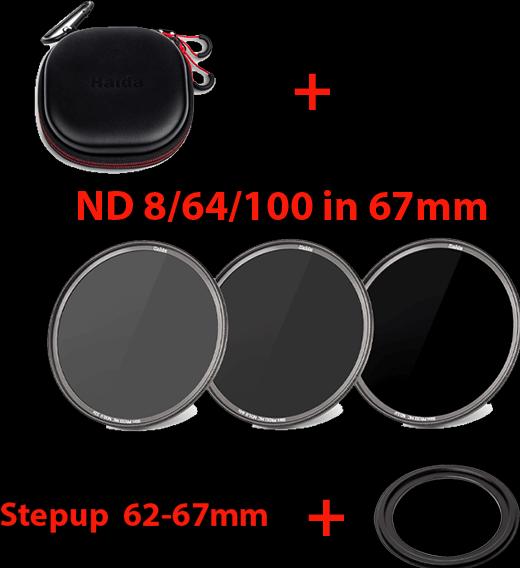 Produktbild Haida ND Filterset 67mm ND0.9+1.8+3.0 mit Tasche (67 mm, ND- / Graufilter, 67 mm)