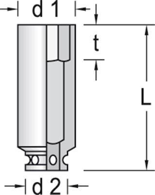 Produktbild Gedore K 19 L 17 Kraftschraubereinsatz 1/2" lang 6-kant 17 mm (17 mm)