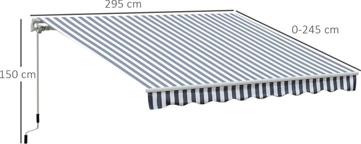 Actual product image Outsunny Garden awning with folding arm (2.95 m)