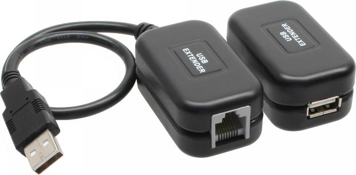Actual product image InLine ® USB extension, up to 60m via network cable RJ45 Cat. 5e (60 m, USB 1.1)