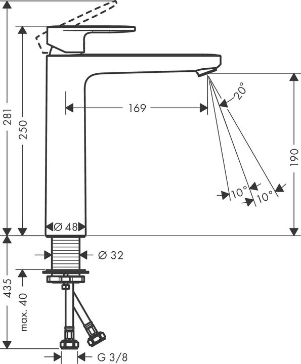 Image du produit hansgrohe Vernis Blend Mitigeur monocommandé pour lavabo 190 sans vidage